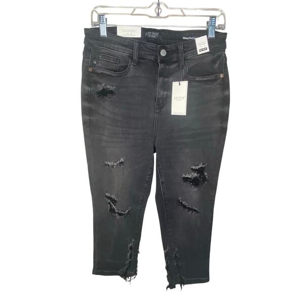 Judy Blue Skinny Fit Capri Distress High Waist Size 9/29 - Picture 1 of 8